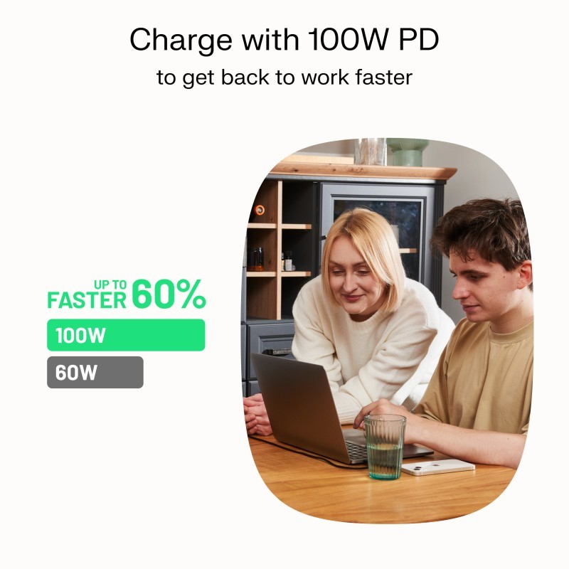 Kabel USB-C-USB-C PowerStream 100W oplot 1,2m czarny | PartsPC.pl