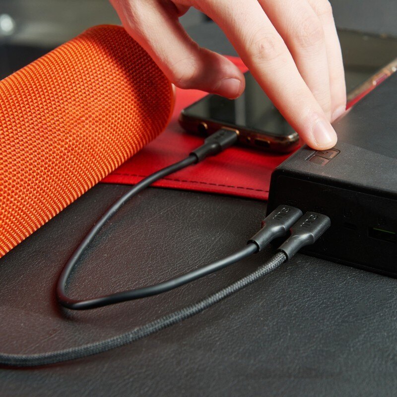 Kabel USB-C-USB-C PowerFlex 100W silikonowy 1.2m czarny | PartsPC.pl