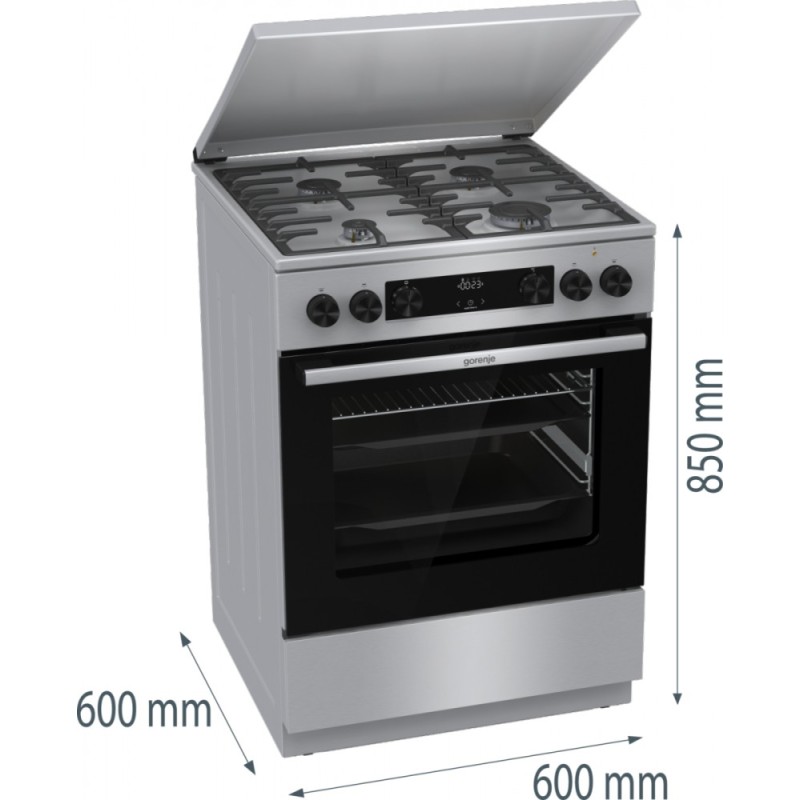 Kuchnia gazowo-elektryczna GKS6C71XF | PartsPC.pl