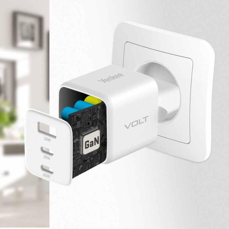 Ładowarka sieciowa 3xUSB 65W 3,24A Power Delivery 3.0 QC4.0 | PartsPC.pl