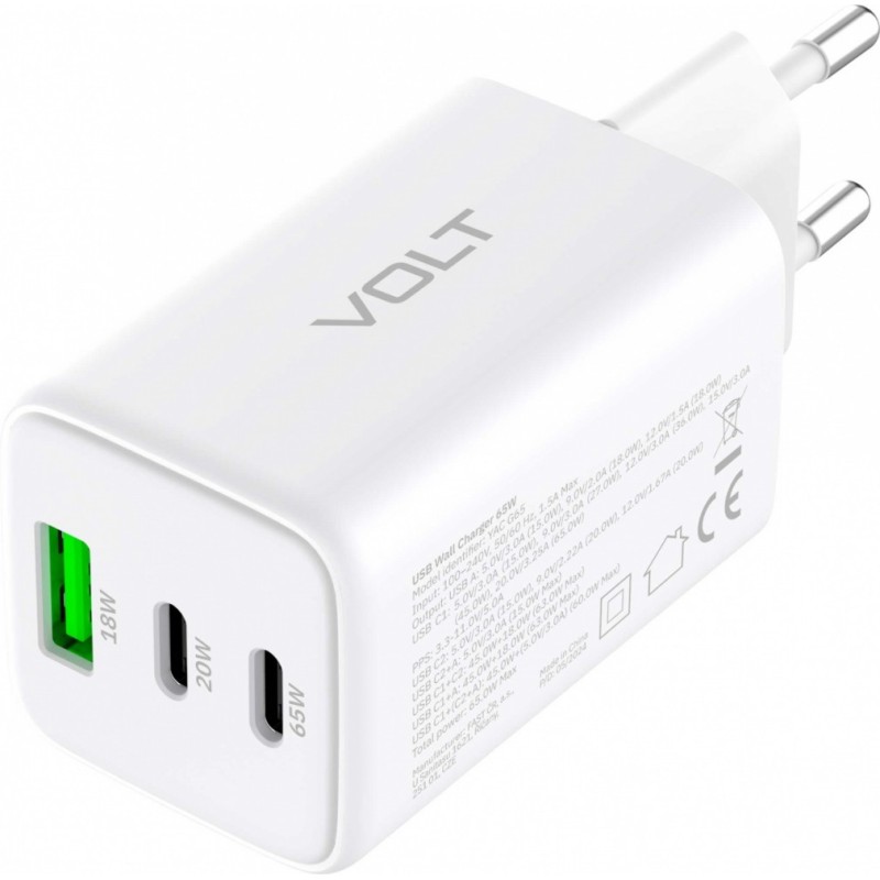 Ładowarka sieciowa 3xUSB 65W 3,24A Power Delivery 3.0 QC4.0 | PartsPC.pl
