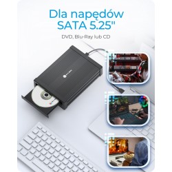 Obudowa IB-525-U3 1x5,25 SATA DVD/Blue-Ray, czarna | PartsPC.pl