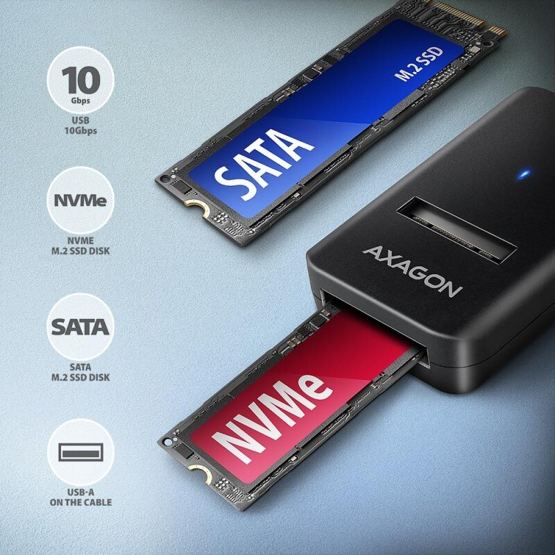 ADM2-AM Adapter USB3.2 Gen 2 M.2 NVMe/SATA SSD 10Gbps 10cm U… | PartsPC.pl