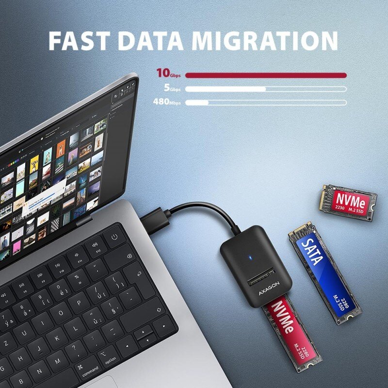 ADM2-AM Adapter USB3.2 Gen 2 M.2 NVMe/SATA SSD 10Gbps 10cm U… | PartsPC.pl