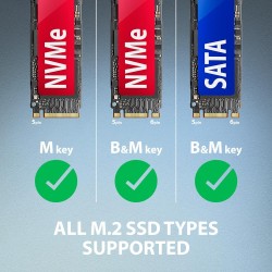 ADM2-AM Adapter USB3.2 Gen 2 M.2 NVMe/SATA SSD 10Gbps 10cm U… | PartsPC.pl