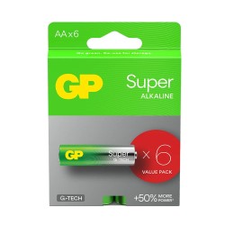 Baterie alkaliczne LR6/AA GP SUPER 6szt.(G-TECH) | PartsPC.pl
