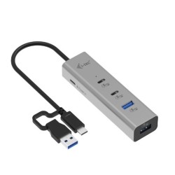 Uniwersalny metalowy ładujący HUB 2xUSB-C/2xUSB-A PD 85W | PartsPC.pl