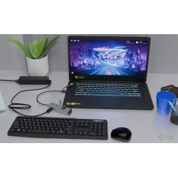 Uniwersalny metalowy ładujący HUB 2xUSB-C/2xUSB-A PD 85W | PartsPC.pl