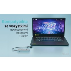 Uniwersalny metalowy ładujący HUB 2xUSB-C/2xUSB-A PD 85W | PartsPC.pl