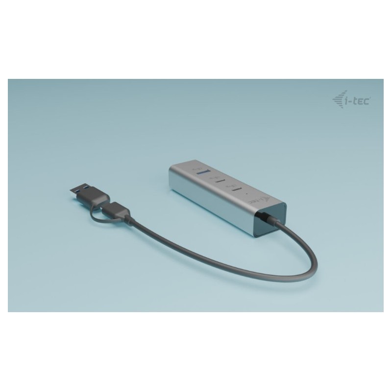 Uniwersalny metalowy ładujący HUB 2xUSB-C/2xUSB-A PD 85W | PartsPC.pl