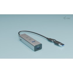 Uniwersalny metalowy ładujący HUB 2xUSB-C/2xUSB-A PD 85W | PartsPC.pl