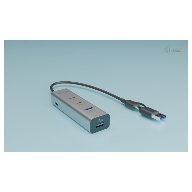 Uniwersalny metalowy ładujący HUB 2xUSB-C/2xUSB-A PD 85W | PartsPC.pl