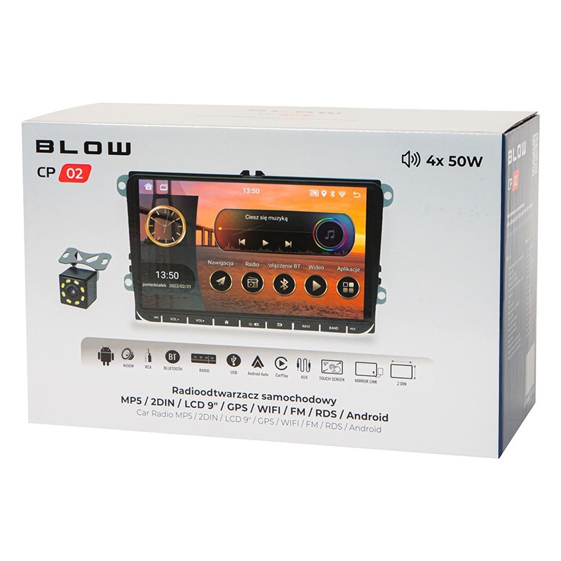 Radio samochodowe CP02 2DIN 9 cali ekran dotykowy Android/Wi… | PartsPC.pl