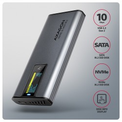 EEM2-SD2 Obudowa zewnętrzna aluminiowa bezśrubowa USB-A/C 3.… | PartsPC.pl