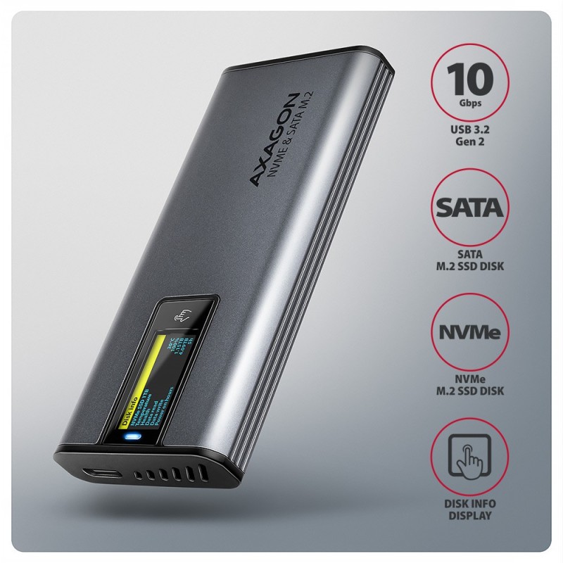EEM2-SD2 Obudowa zewnętrzna aluminiowa bezśrubowa USB-A/C 3.… | PartsPC.pl