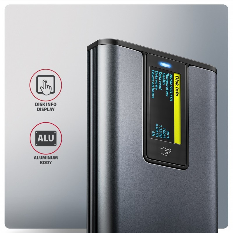 EEM2-SD2 Obudowa zewnętrzna aluminiowa bezśrubowa USB-A/C 3.… | PartsPC.pl