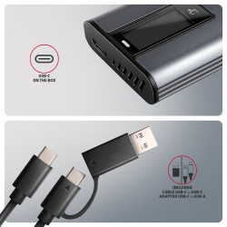 EEM2-SD2 Obudowa zewnętrzna aluminiowa bezśrubowa USB-A/C 3.… | PartsPC.pl