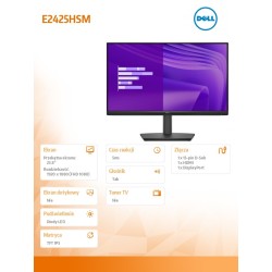 Monitor E2425HSM 23.8 cala IPS LED Full HD (1920x1080)/16:9/… | PartsPC.pl