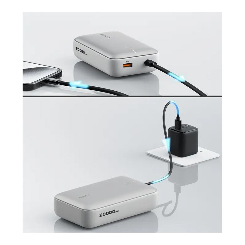 PB-Y57 White Mini PowerBank 20000mAh 22.5W 2xUSB PD 3.0 QC 3… | PartsPC.pl