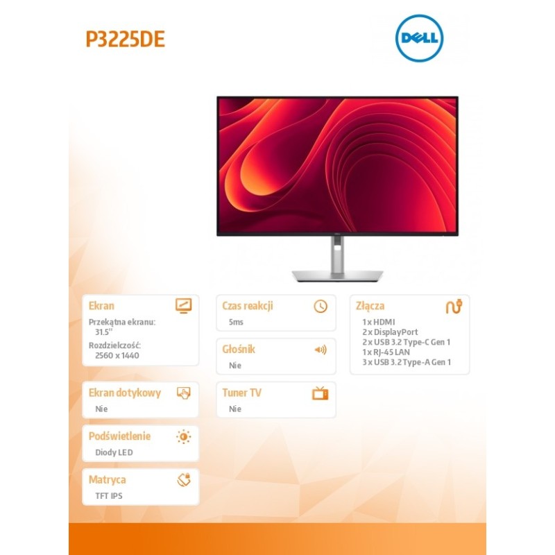 Monitor P3225DE 31.5 cala IPS LED QHD (2560x1440)/16:9/HDMI/… | PartsPC.pl