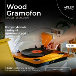 Gramofon AD1914 Wood USB Bluetooth | PartsPC.pl