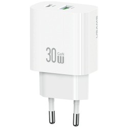 Ładowarka sieciowa 30W 1xUSB-C 1xUSB-A Fast charging Biała | PartsPC.pl