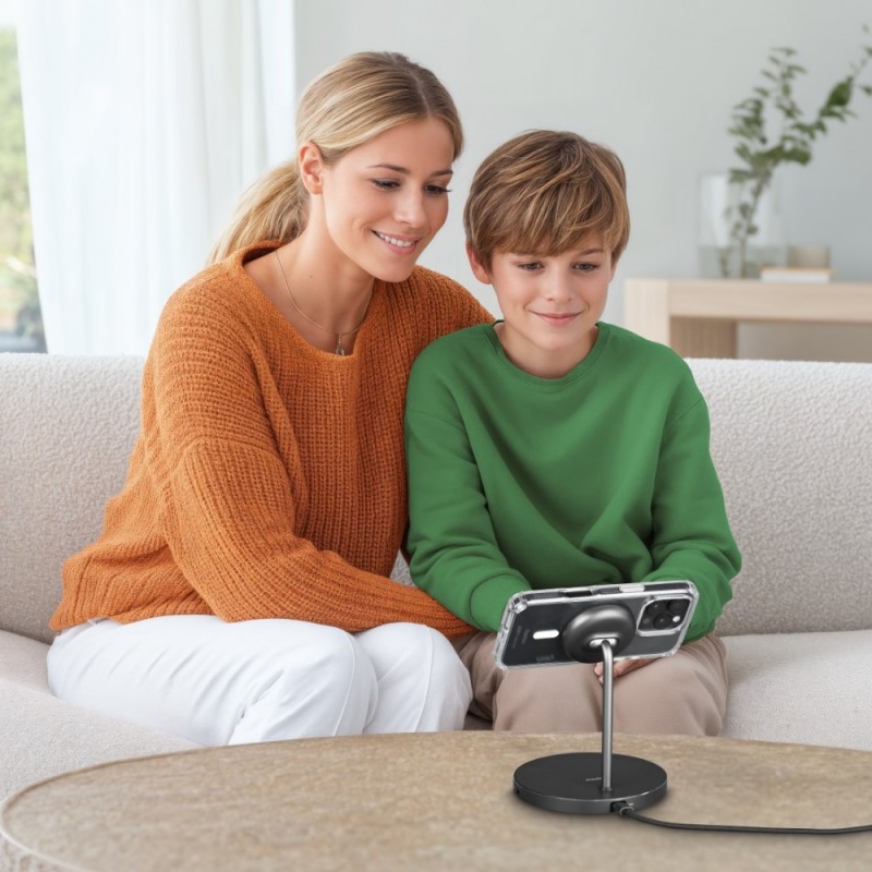 Ładowarka indukcyjna fast charge 15w czarna | PartsPC.pl