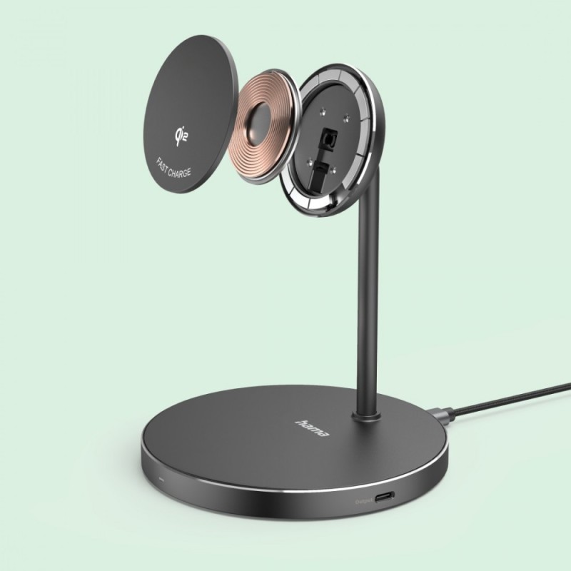 Ładowarka indukcyjna fast charge 15w czarna | PartsPC.pl