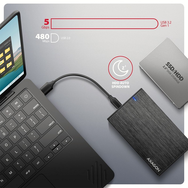 EE25-XA6C Obudowa zewnętrzna aluminiowa, USB-C 3.2 Gen 1 SAT… | PartsPC.pl