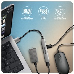 HUE-STA HUB 4-portowy 1x USB-A 5Gbps, 2x USB2.0 + 1x USB-C 2… | PartsPC.pl