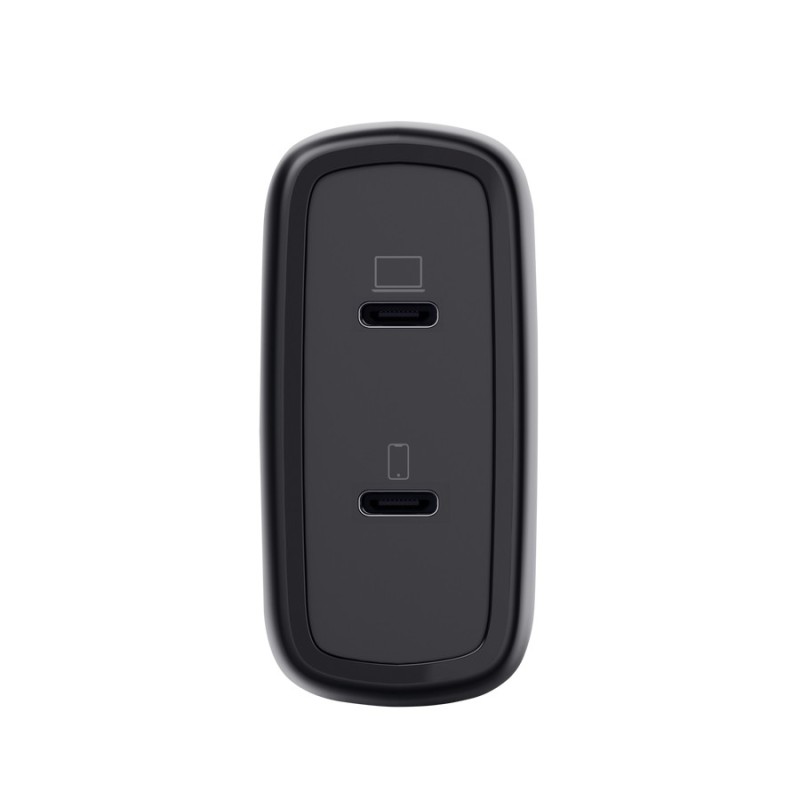 Ładowarka MAXO GaN 65W 2xUSB-C czarna | PartsPC.pl