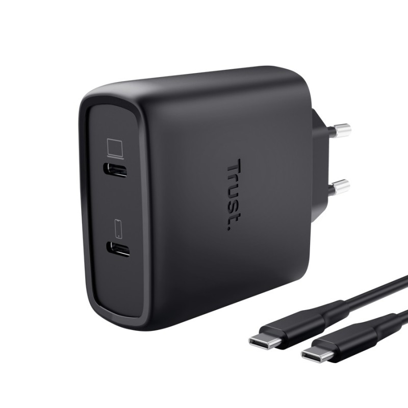 Ładowarka MAXO GaN 65W 2xUSB-C czarna | PartsPC.pl