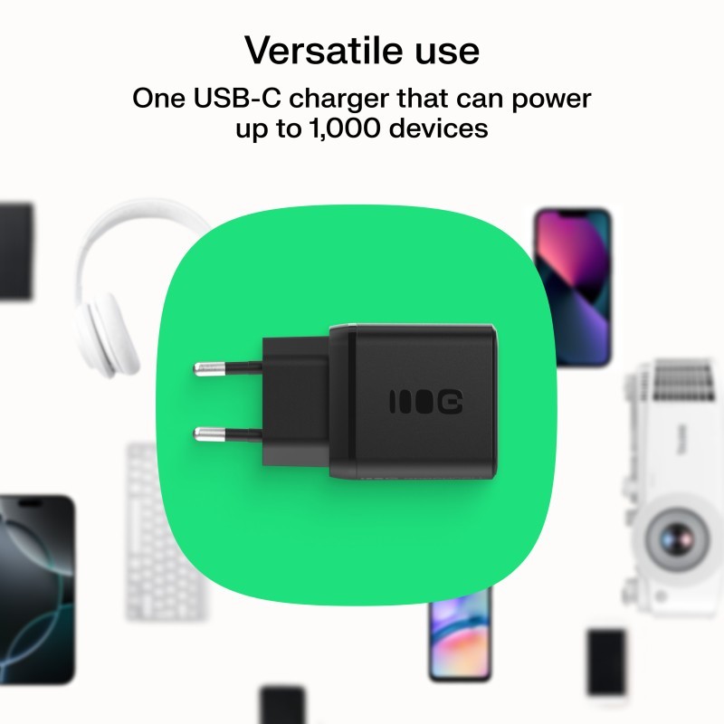 Ładowarka sieciowa 30W 1xUSB-C 1xUSB-A czarna | PartsPC.pl