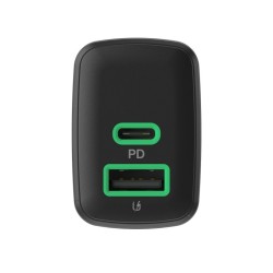 Ładowarka sieciowa 30W 1xUSB-C 1xUSB-A czarna | PartsPC.pl