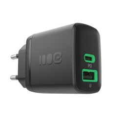 Ładowarka sieciowa 30W 1xUSB-C 1xUSB-A czarna | PartsPC.pl