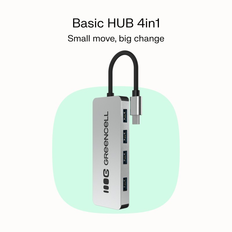 HUB USB-C Basic USB-C do 4x USB-A 3.0 | PartsPC.pl