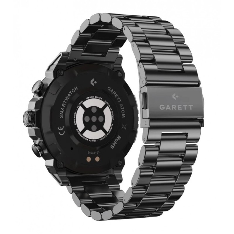 Smartwatch Garett Atom czarny stalowy | PartsPC.pl