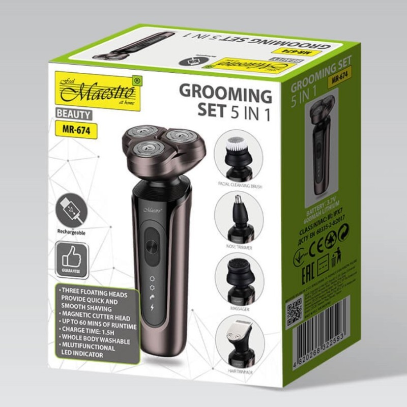 Zestaw do golenia 5w1 USB  MR-674 | PartsPC.pl