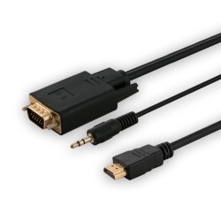 Kabel adapter Savio CL-198 HDMI (M) - VGA (M) + Audio 1,8m | PartsPC.pl