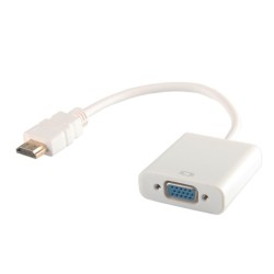 Kabel adapter Savio CL-201 HDMI - VGA biały | PartsPC.pl