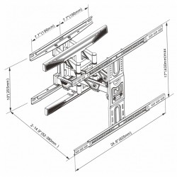 Uchwyt do TV LCD/LED 40-75" 45KG AR-99 reg.pion/poziom 52-38… | PartsPC.pl