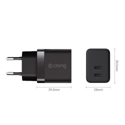 Ultra Compact GaN Ładowarka sieciowa 2x USB-C 35W PD 3.0 z P… | PartsPC.pl