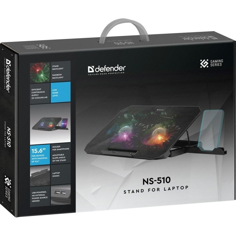 Podstawka chłodząca NS-510 2W 2XUSB RGB 15.6 cala | PartsPC.pl