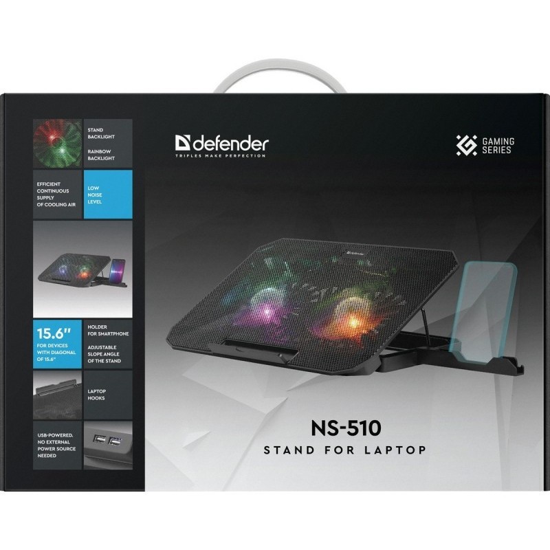Podstawka chłodząca NS-510 2W 2XUSB RGB 15.6 cala | PartsPC.pl