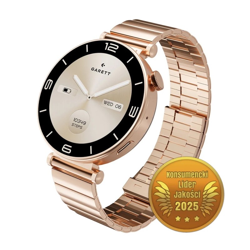 Smartwatch Rose złoty stalowy | PartsPC.pl