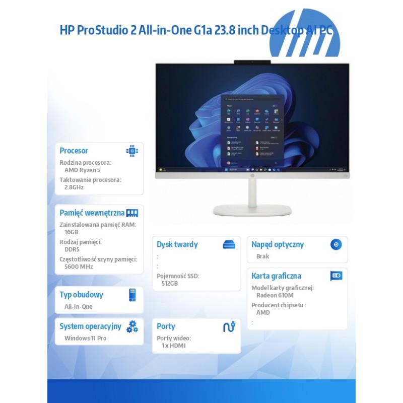 Komputer All-in-One ProStudio 2 G2a R5-40  512GB/16GB/W11P/2… | PartsPC.pl