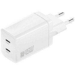 Ładowarka sieciowa PDPlug Dual 45W 2xUSB-C Biała | PartsPC.pl
