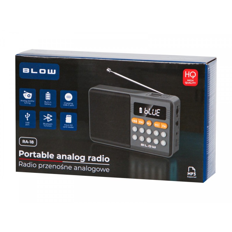 Radio przenośne analogowe AM/FM Bluetooth RA18 | PartsPC.pl