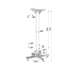 Uchwyt sufitowy do projektora Neomounts CL25-550WH1 74,5-114… | PartsPC.pl