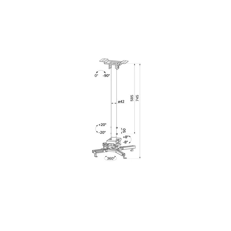 Uchwyt sufitowy do projektora Neomounts CL25-550WH1 74,5-114… | PartsPC.pl